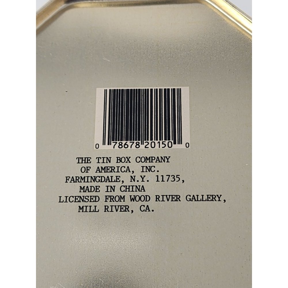 The Tin Box Company Of‎ America Small Octogon Christmas Tin By Wood River - Picture 8 of 11